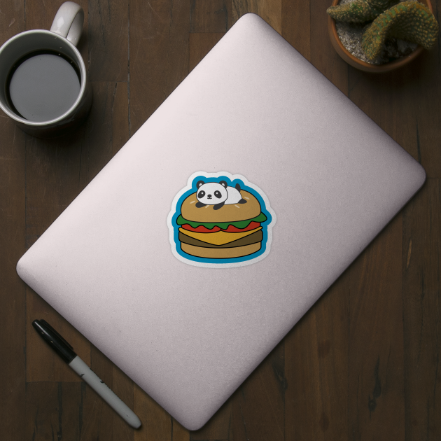 Cute Panda On A Burger T-Shirt by happinessinatee